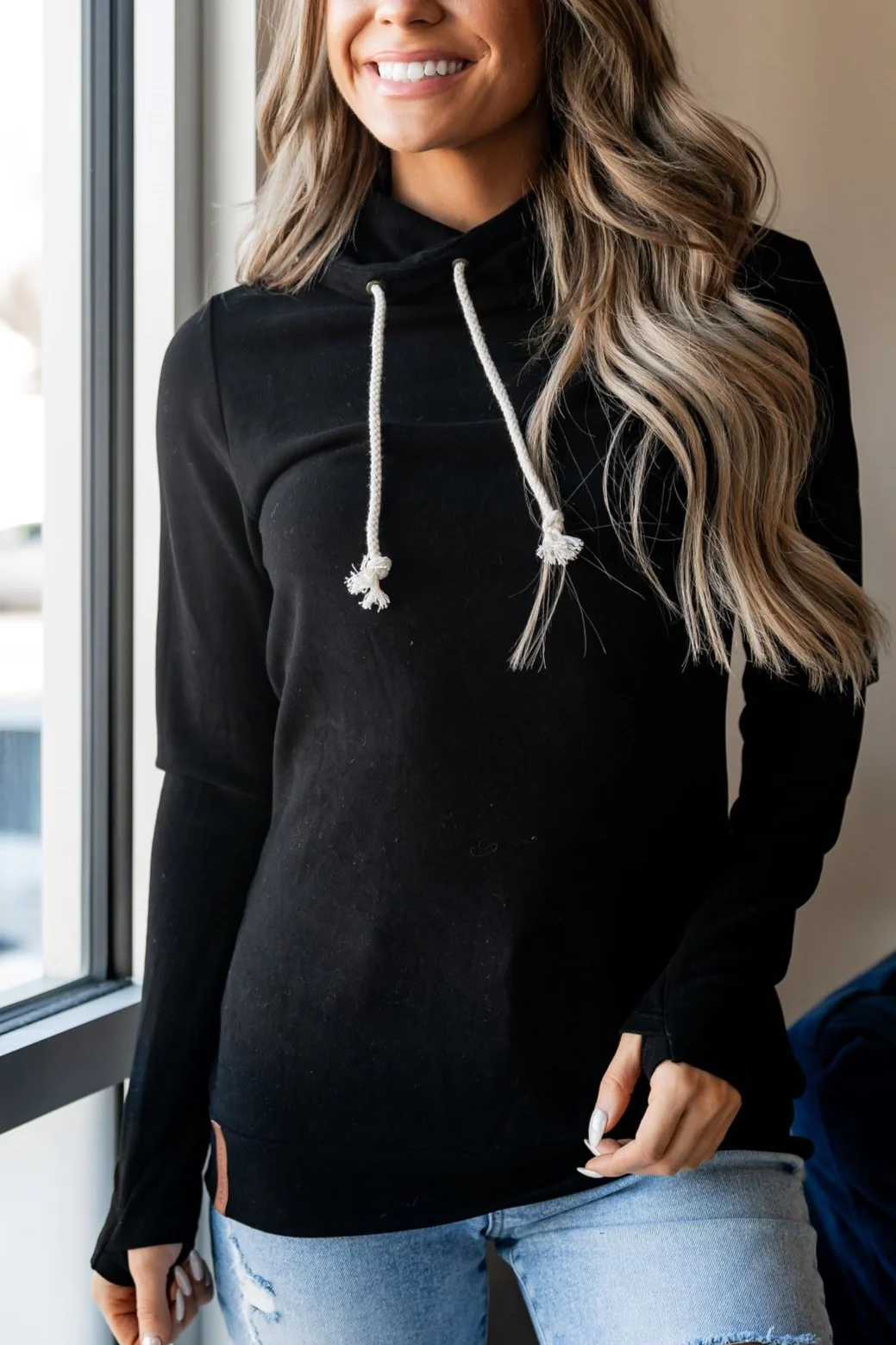 Ampersand Poppy Seed Cowlneck Performance Fleece Sweatshirt - Image 4