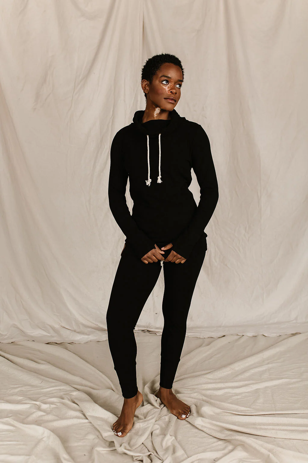 Ampersand Poppy Seed Cowlneck Performance Fleece Sweatshirt - Image 7
