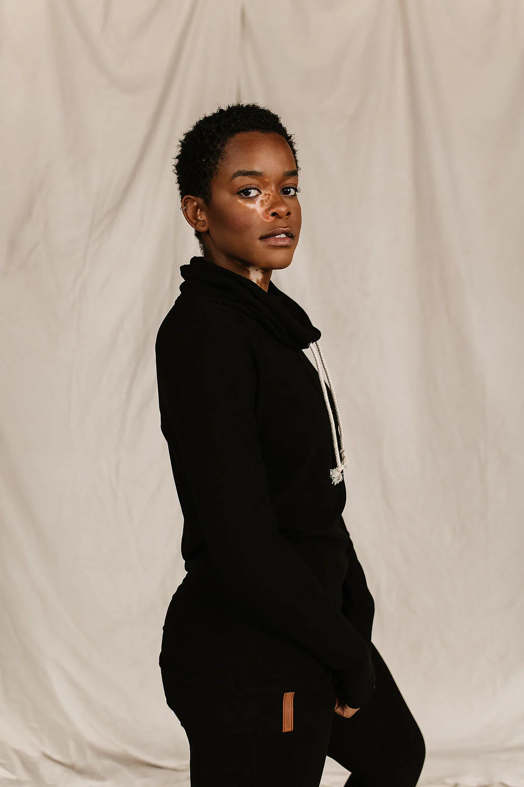 Ampersand Poppy Seed Cowlneck Performance Fleece Sweatshirt - Image 9