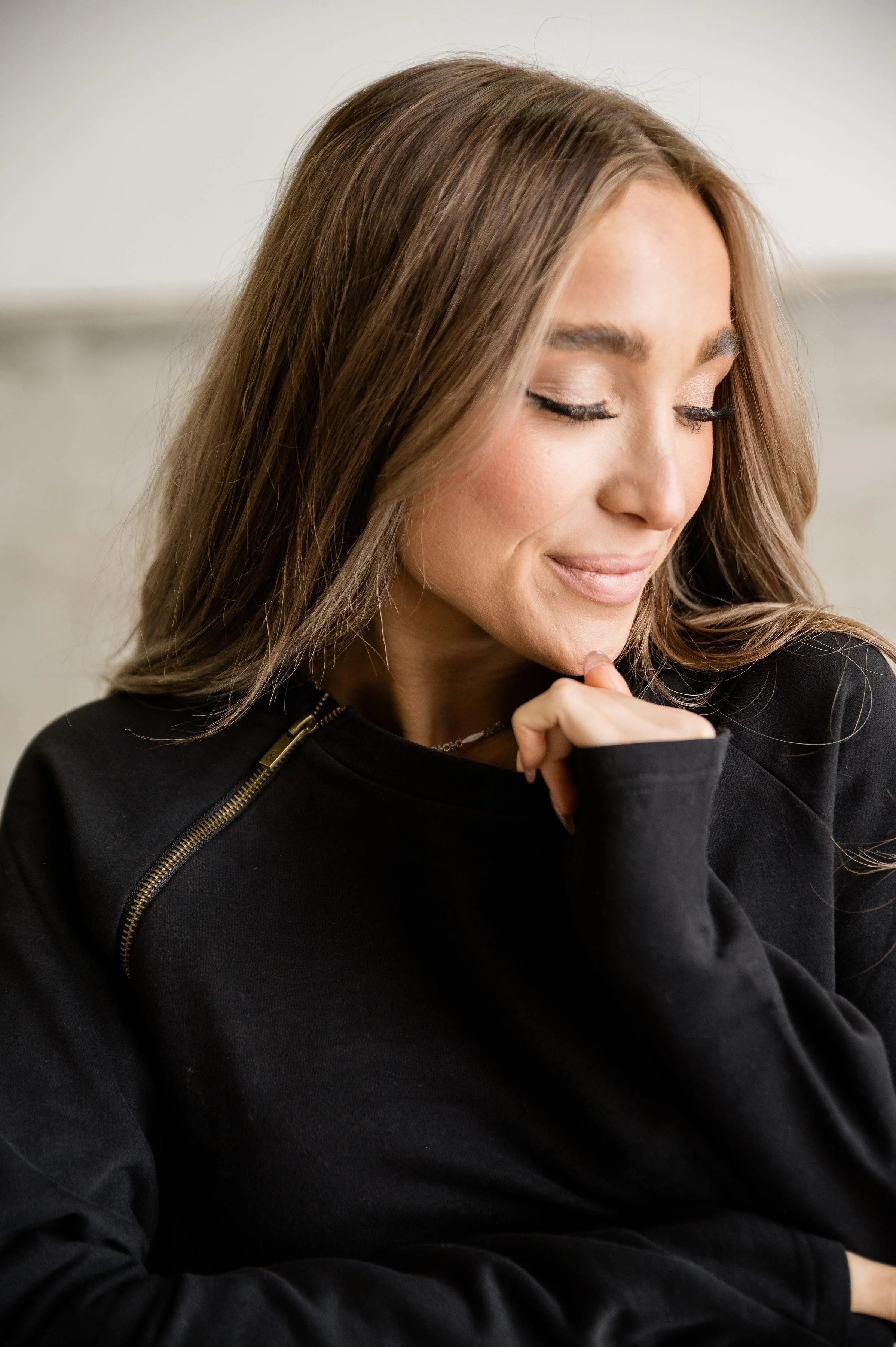 Ampersand Side Zip Pullover - Black - Image 4