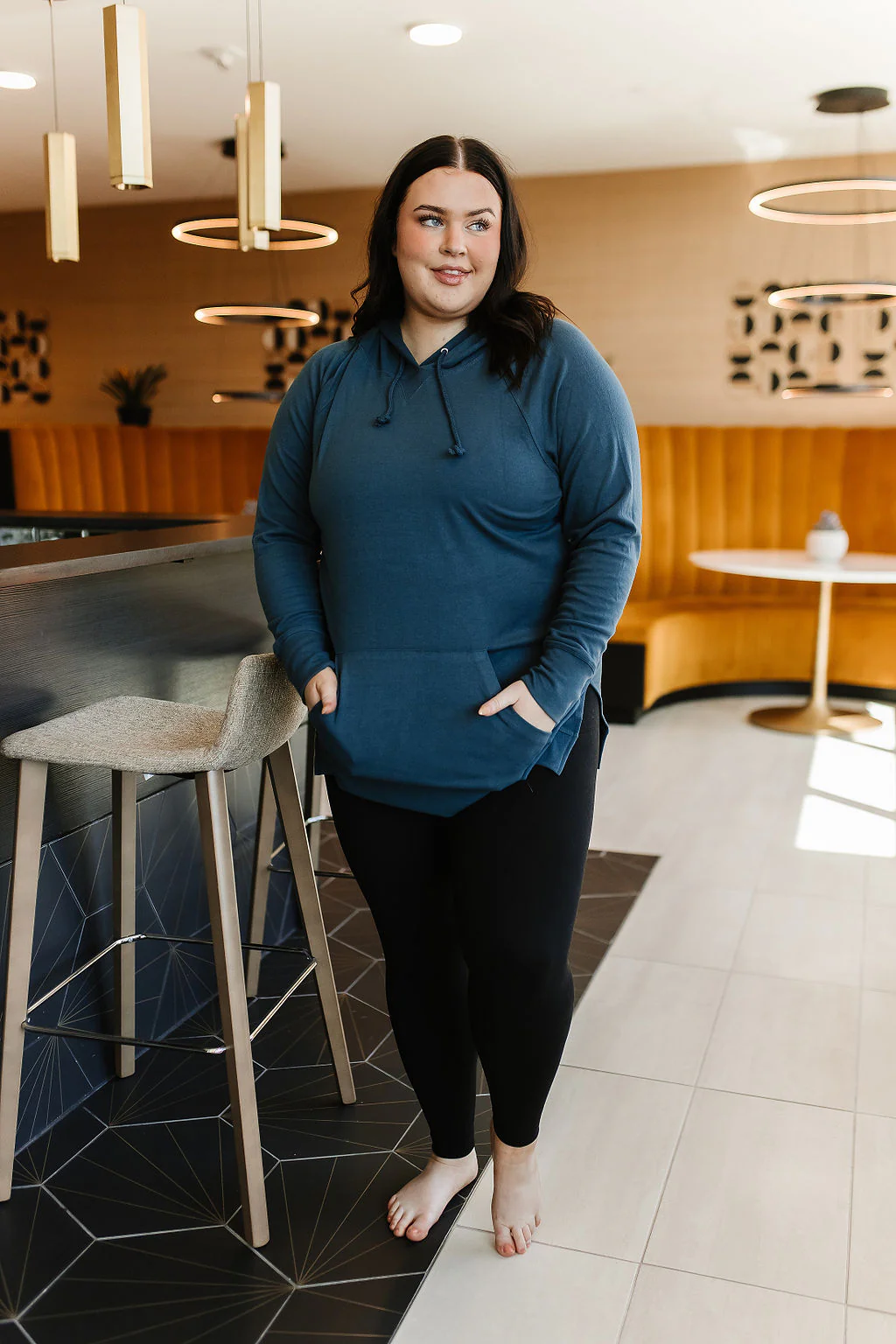 Ampersand Teal Hooded Tunic Sweatshirt - Image 3