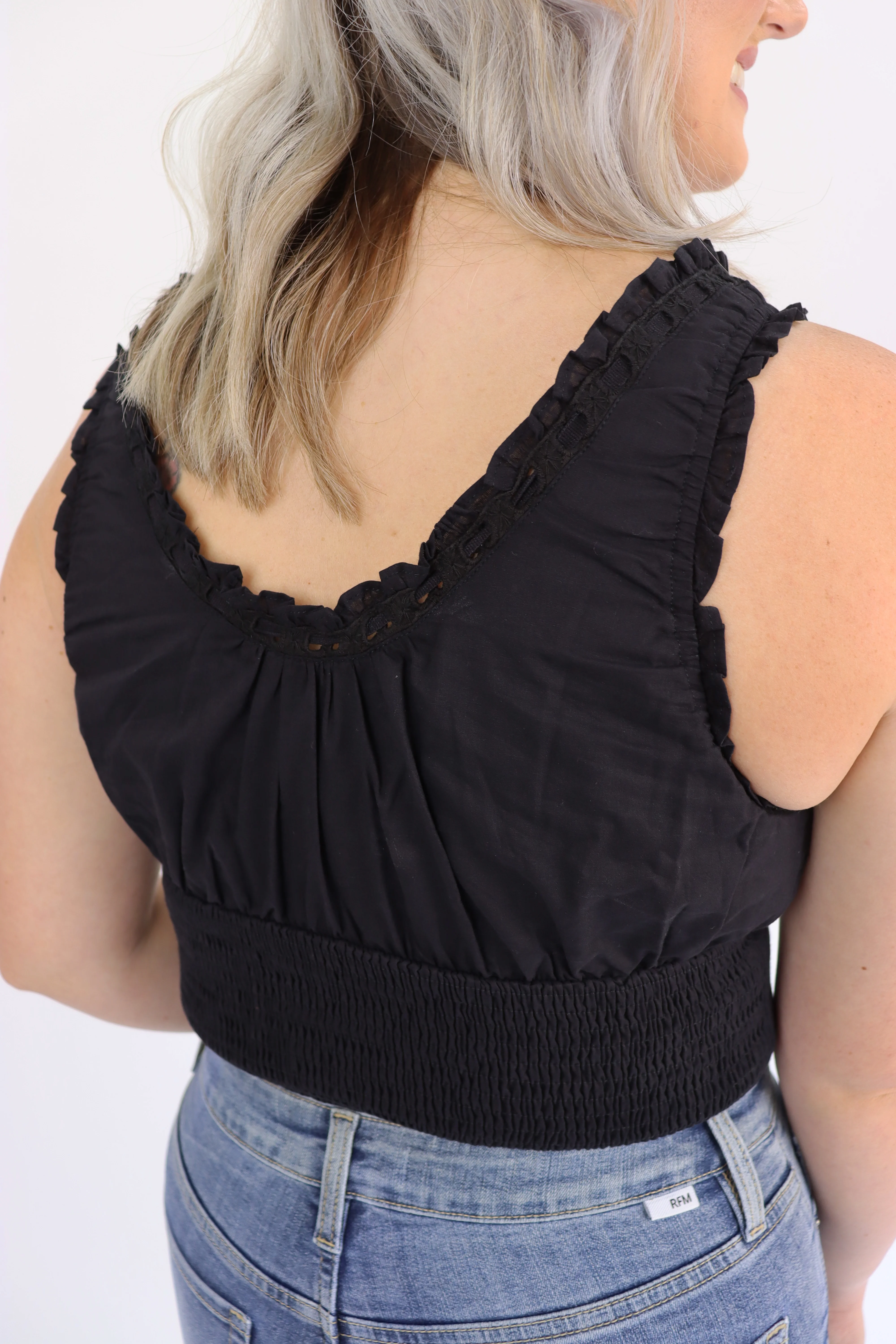 Eyelet Smocked Tank - Image 3