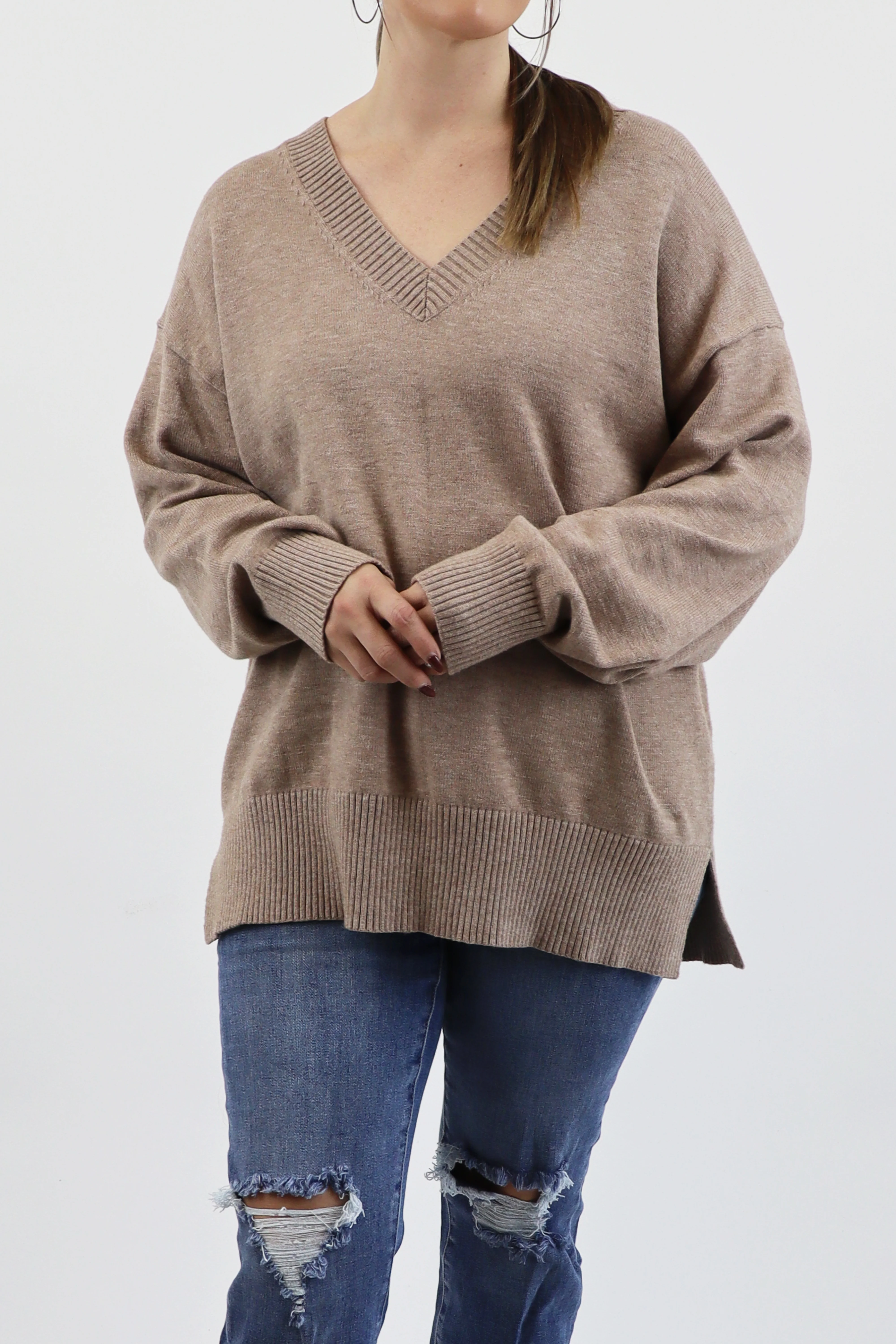 Oversized V Neck Sweater - Image 4