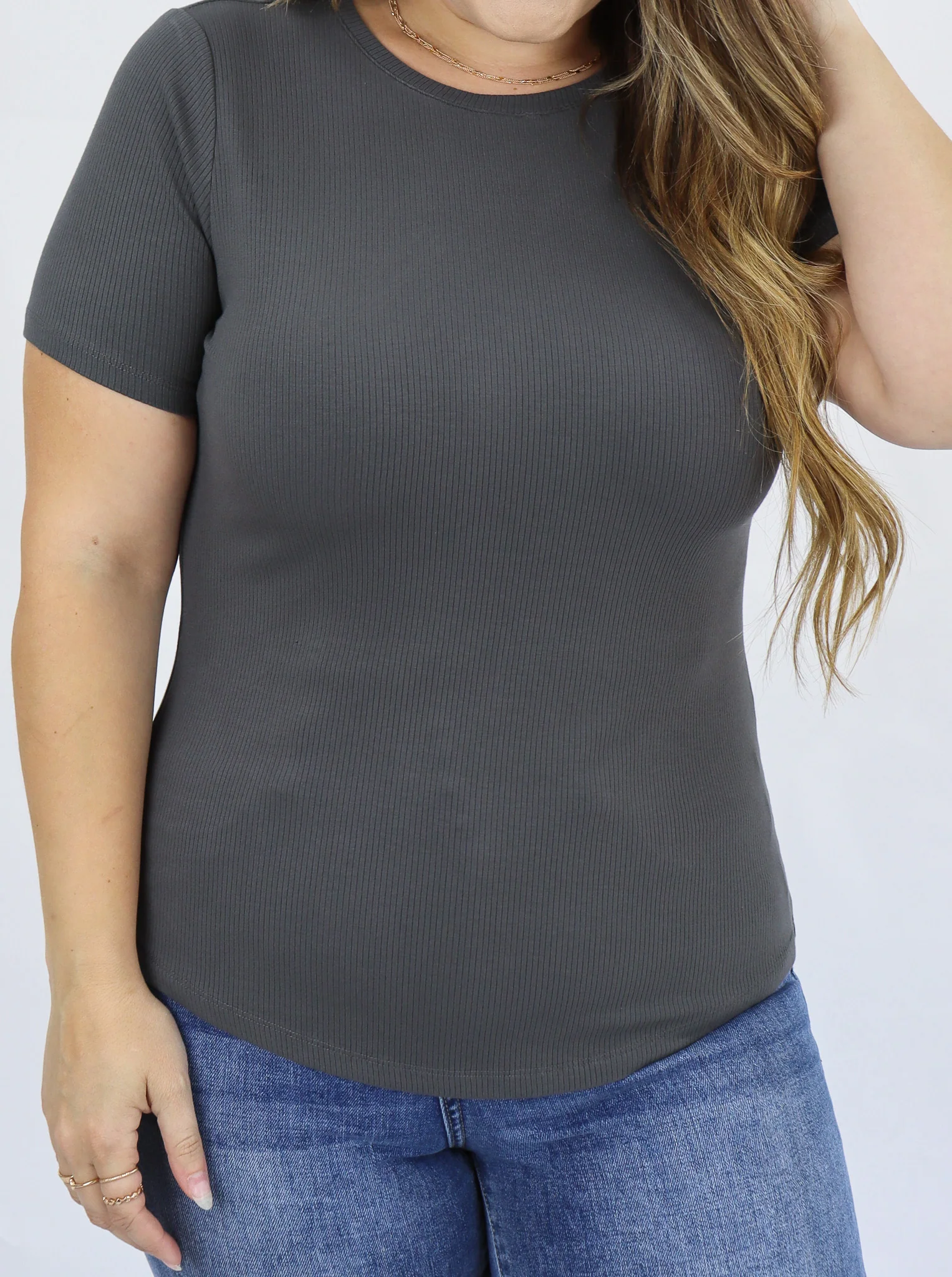 The Ribbed Basic Crewneck Tee - Image 15