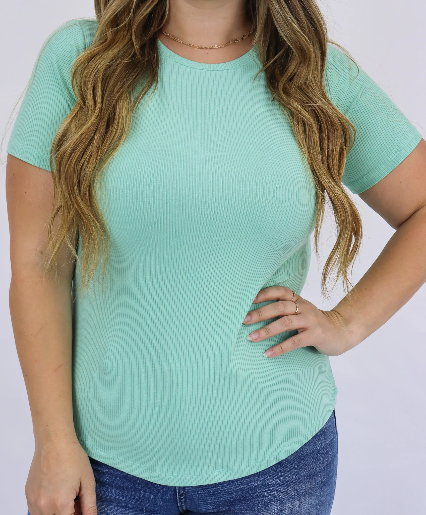 The Ribbed Basic Crewneck Tee - Image 17