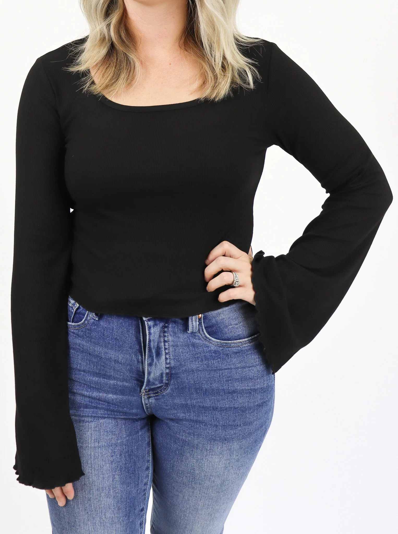 Ribbed Bell Sleeve Top - Image 4
