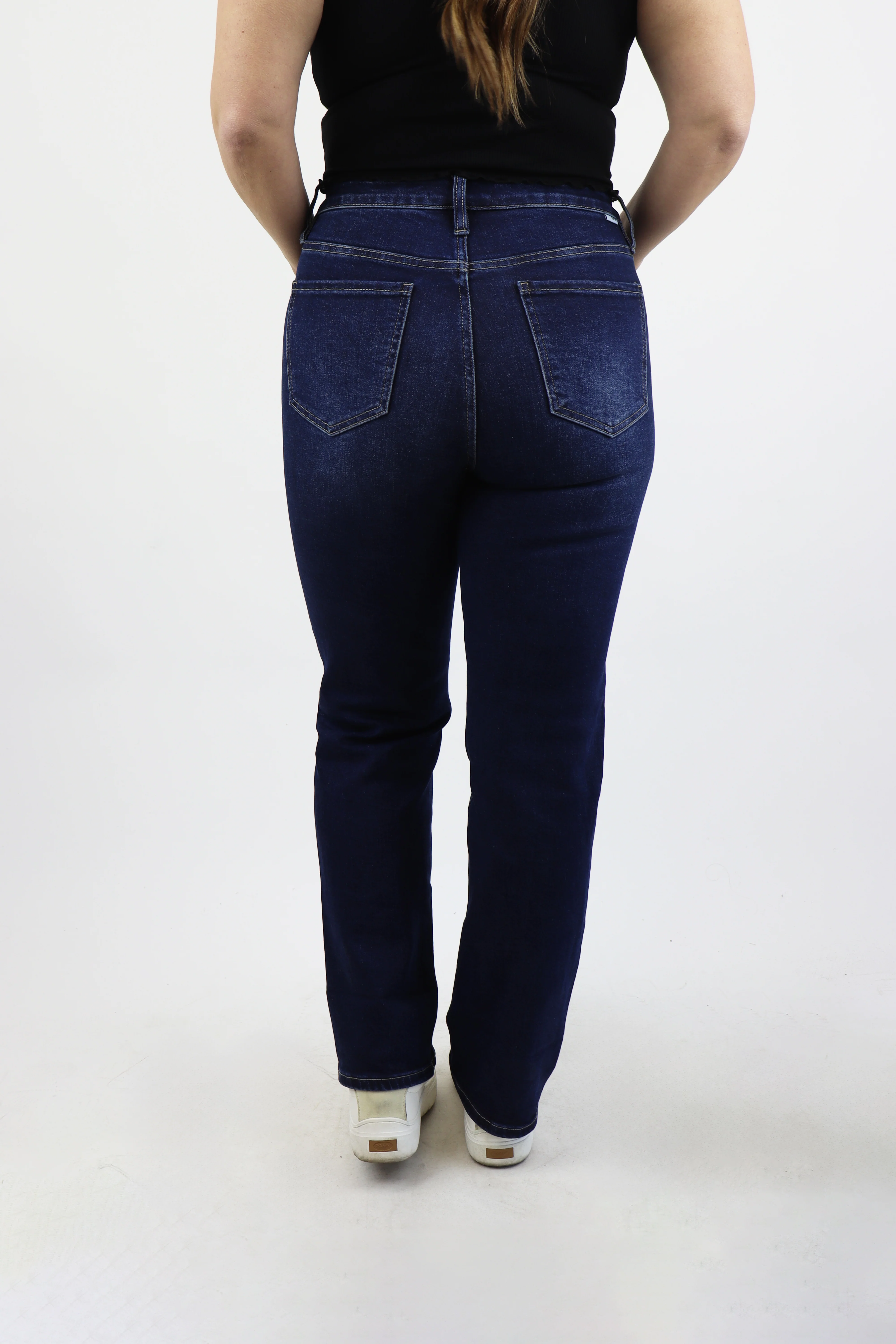 Straight Leg Jeans - Dark Wash - Image 3