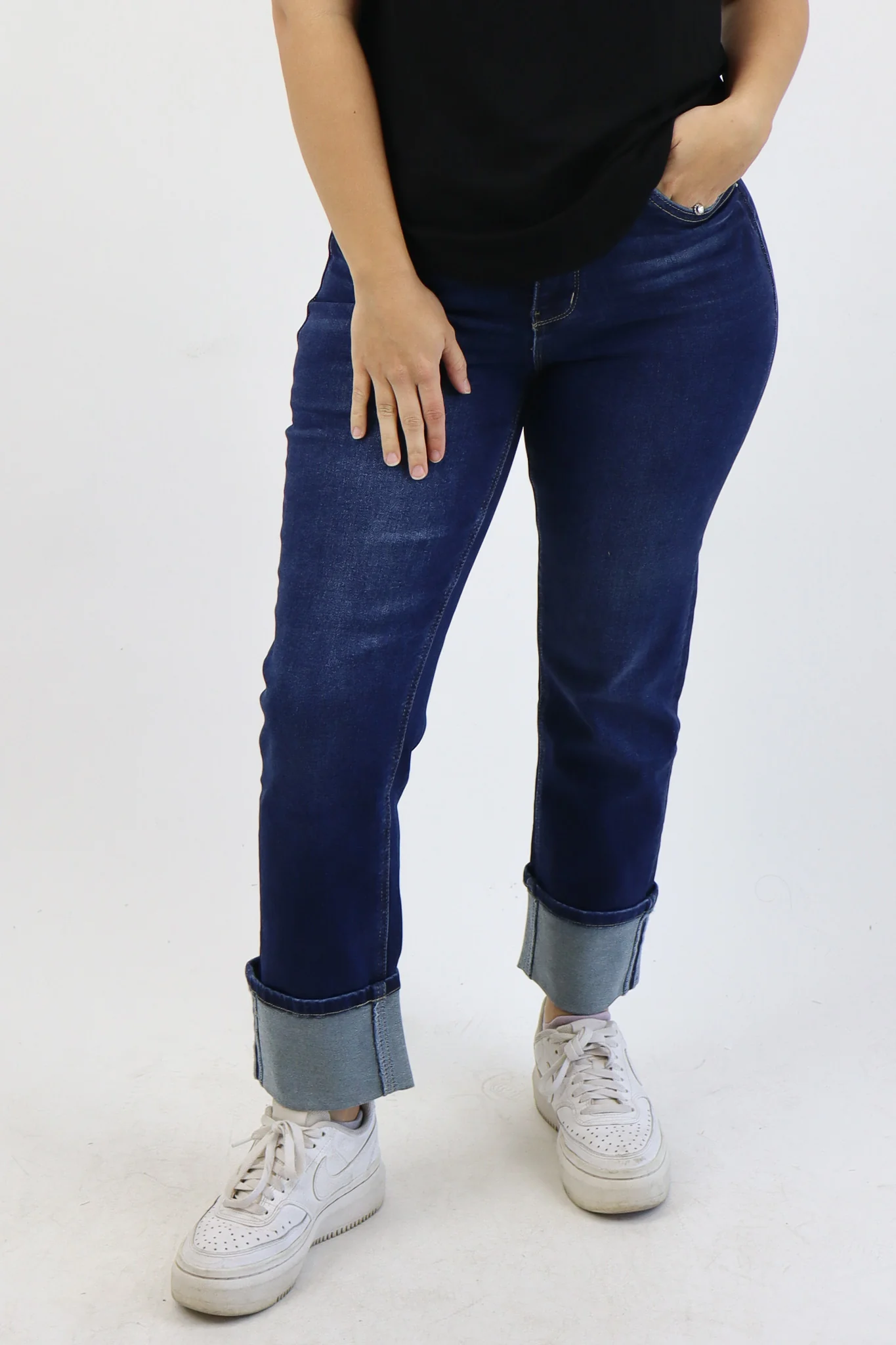 Straight Leg Jeans - Dark Wash - Image 5