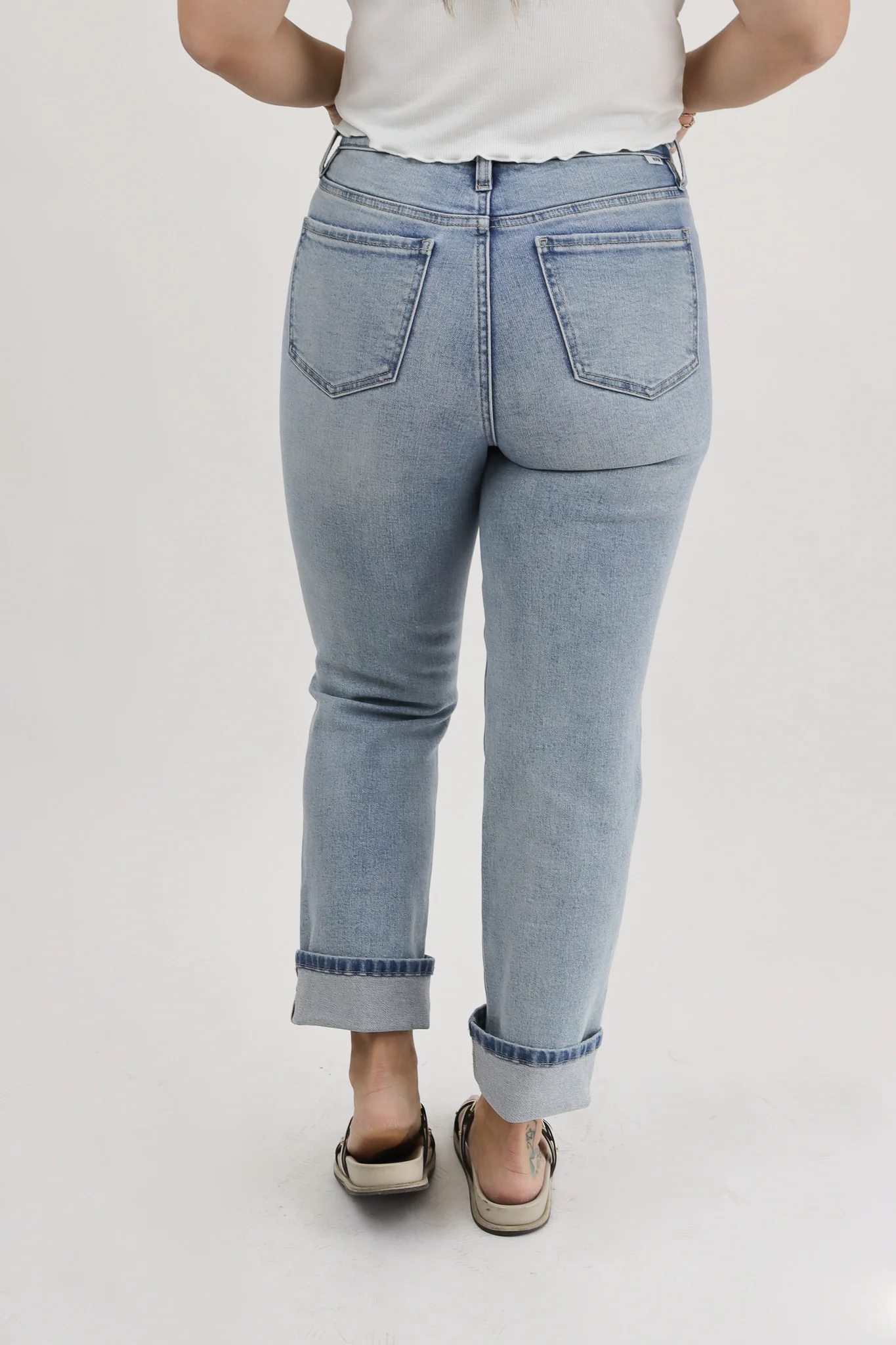 Straight Leg Jeans - Light Wash Distressed - Image 3