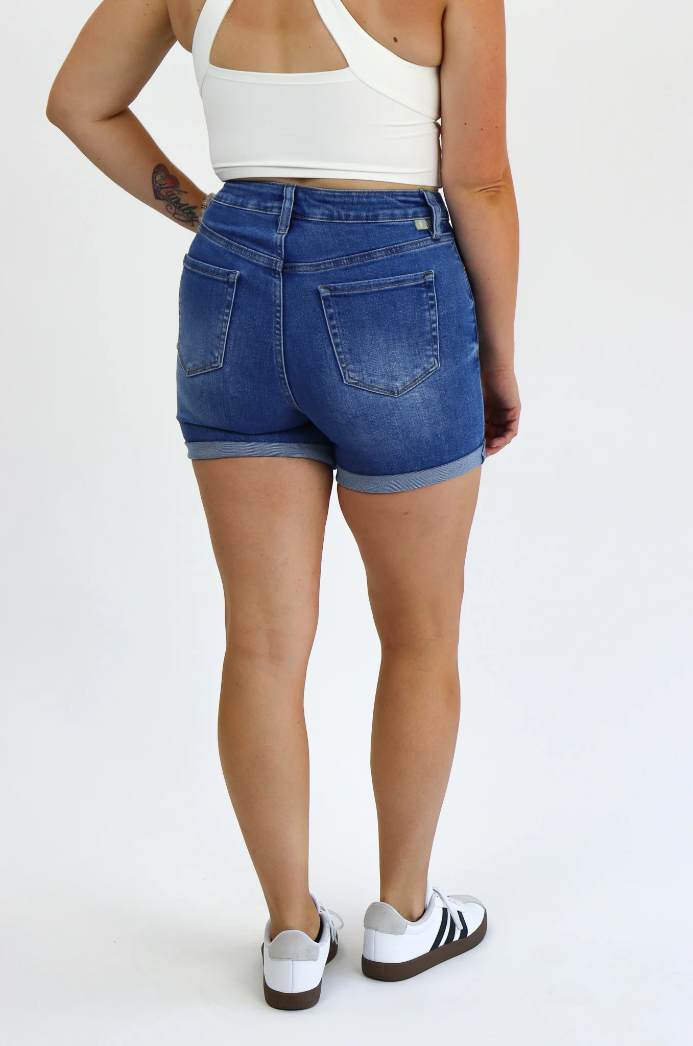 Tummy Control Denim Midi Shorts by AJ - Final Sale - Image 5