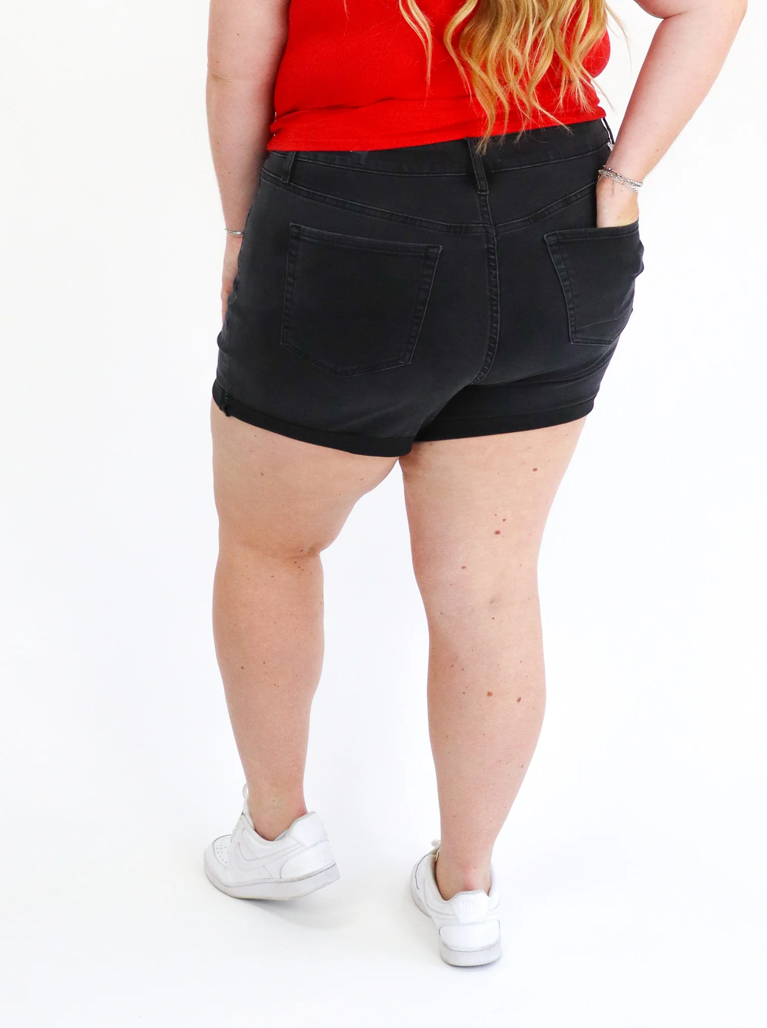 Tummy Control Denim Midi Shorts by AJ - Final Sale - Image 6