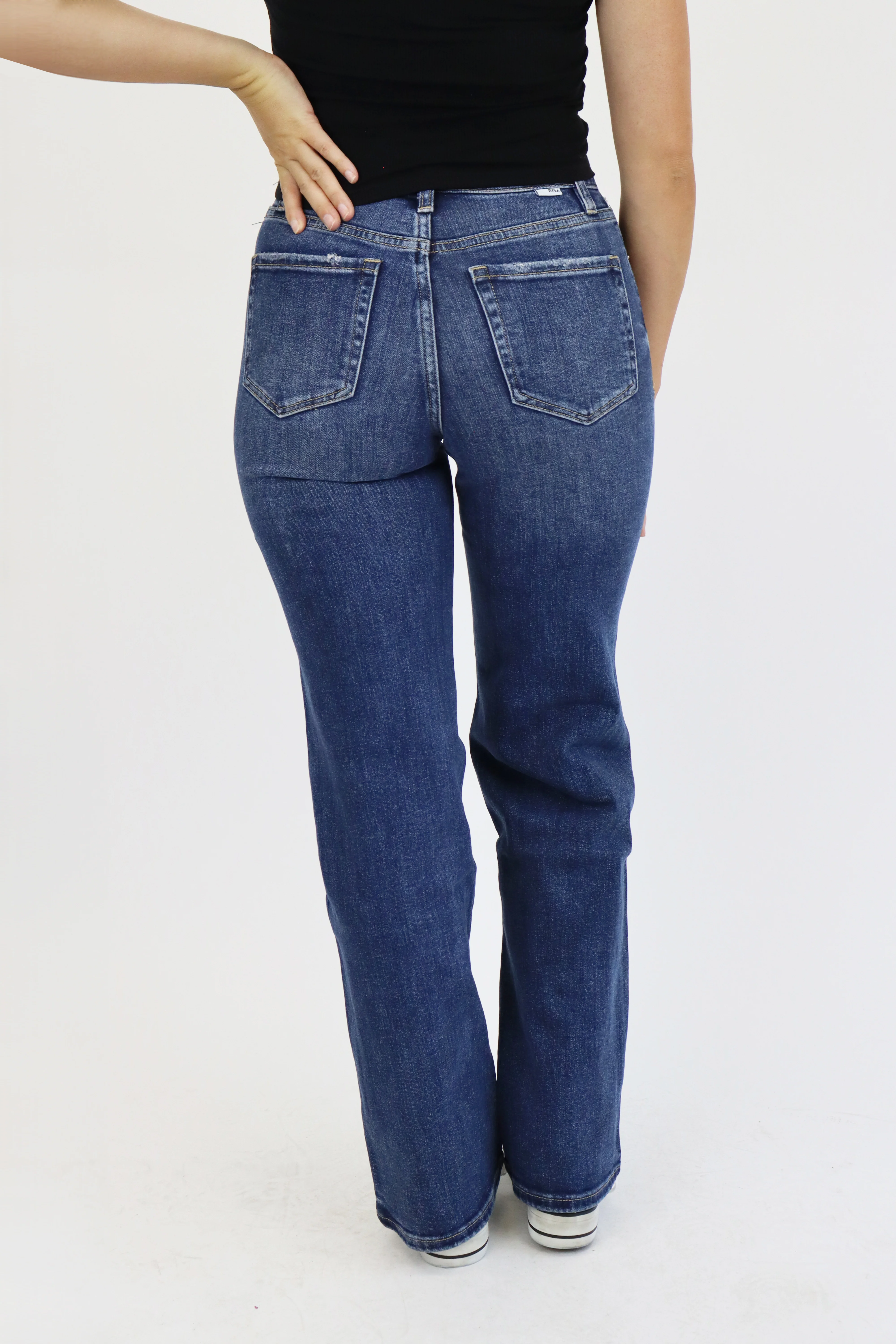 Bootcut Jeans - Buttonfly Medium Wash - Image 3