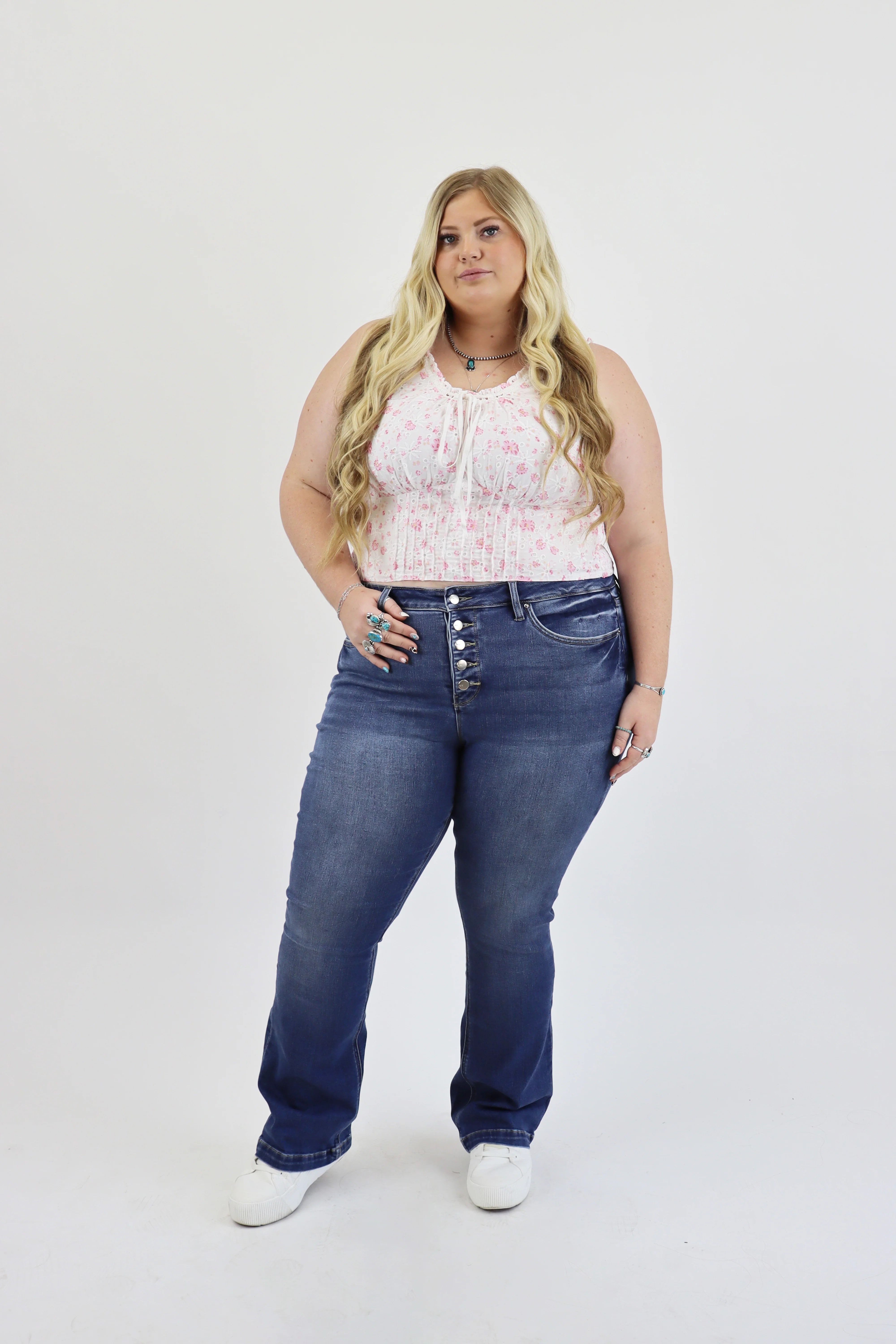 Bootcut Jeans - Buttonfly Medium Wash - Image 6