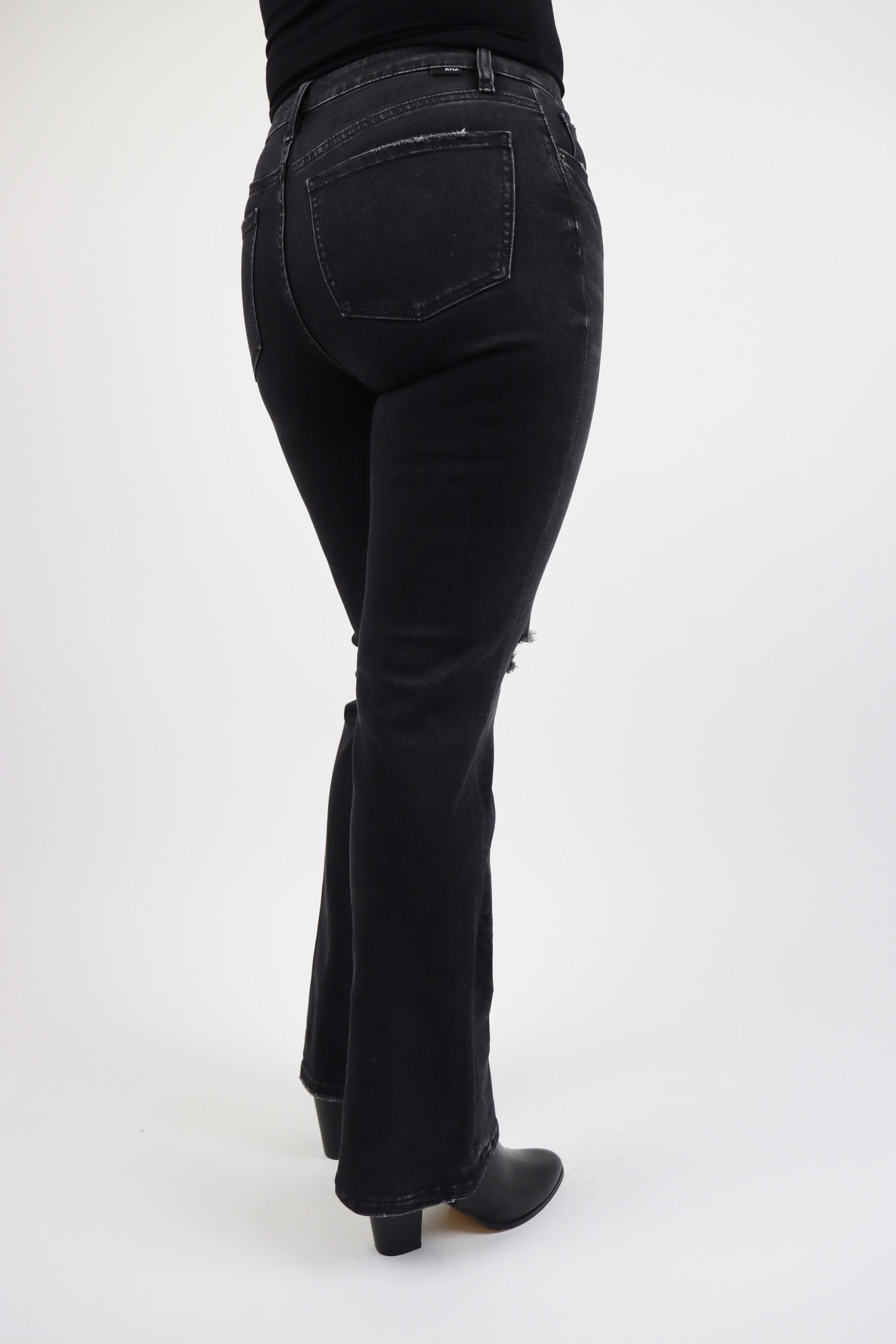 Bootcut Jeans - Black Distressed - Final Sale - Image 3