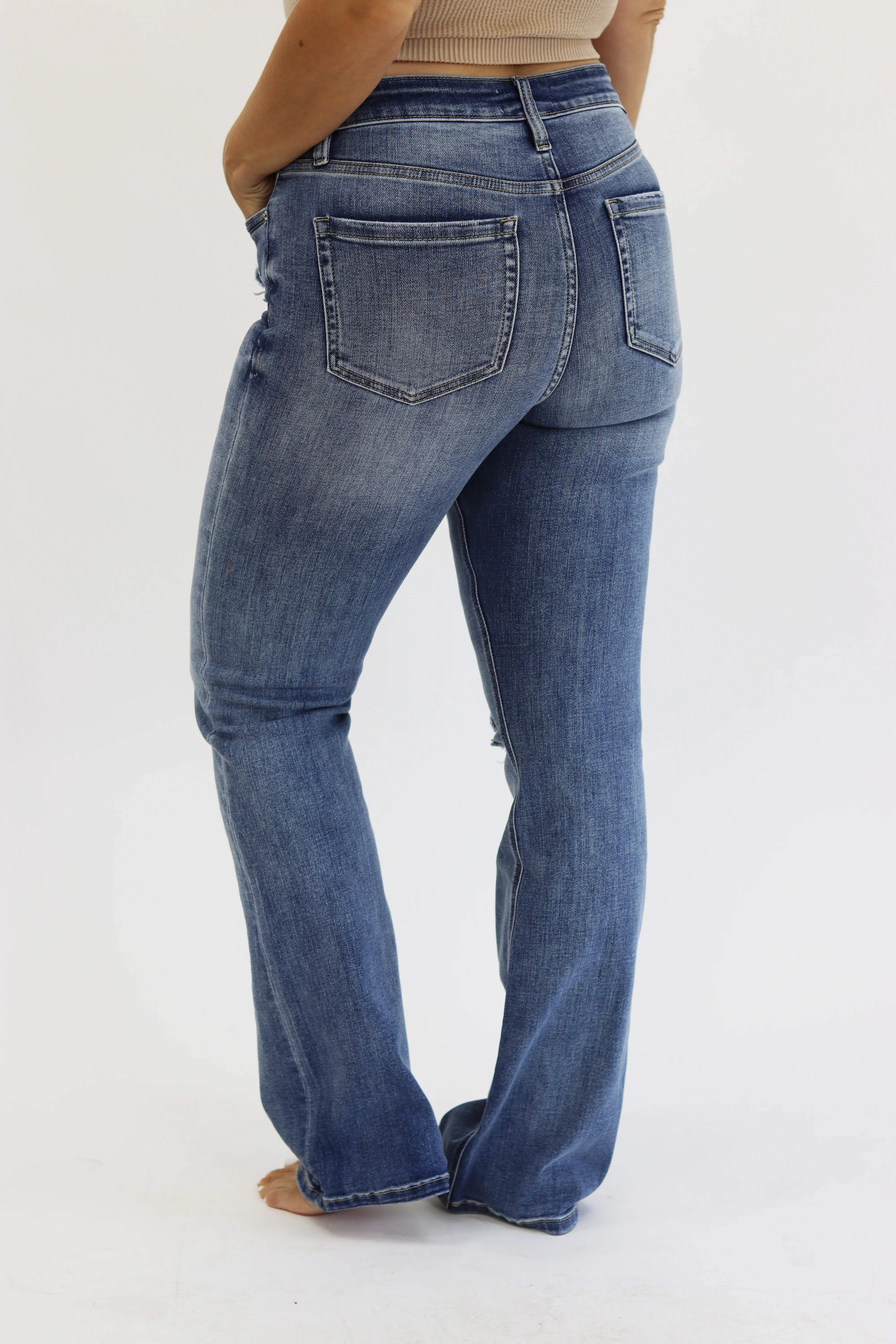 Bootcut Jeans - Medium Distressed - Image 3