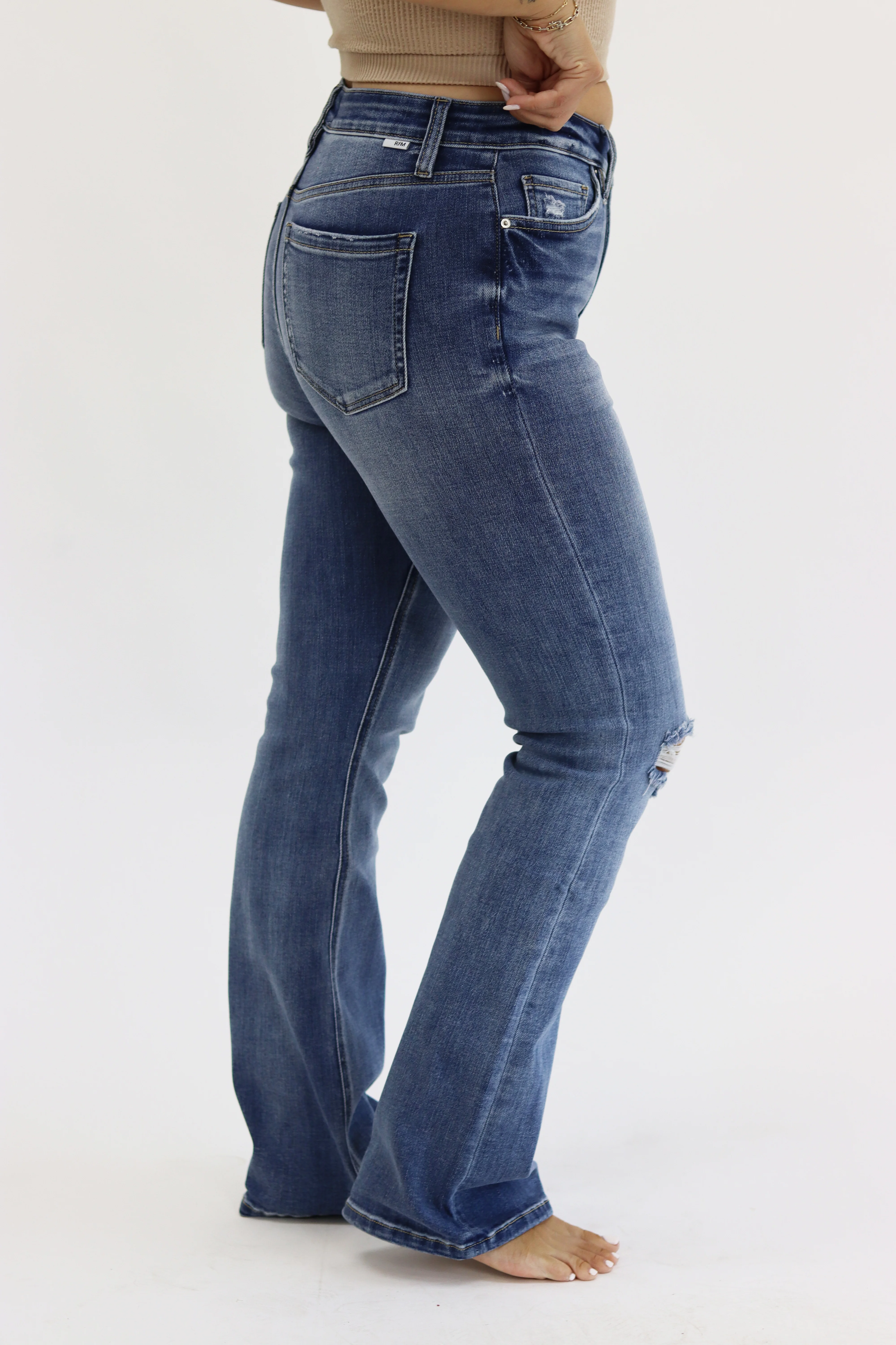 Bootcut Jeans - Medium Distressed - Image 4