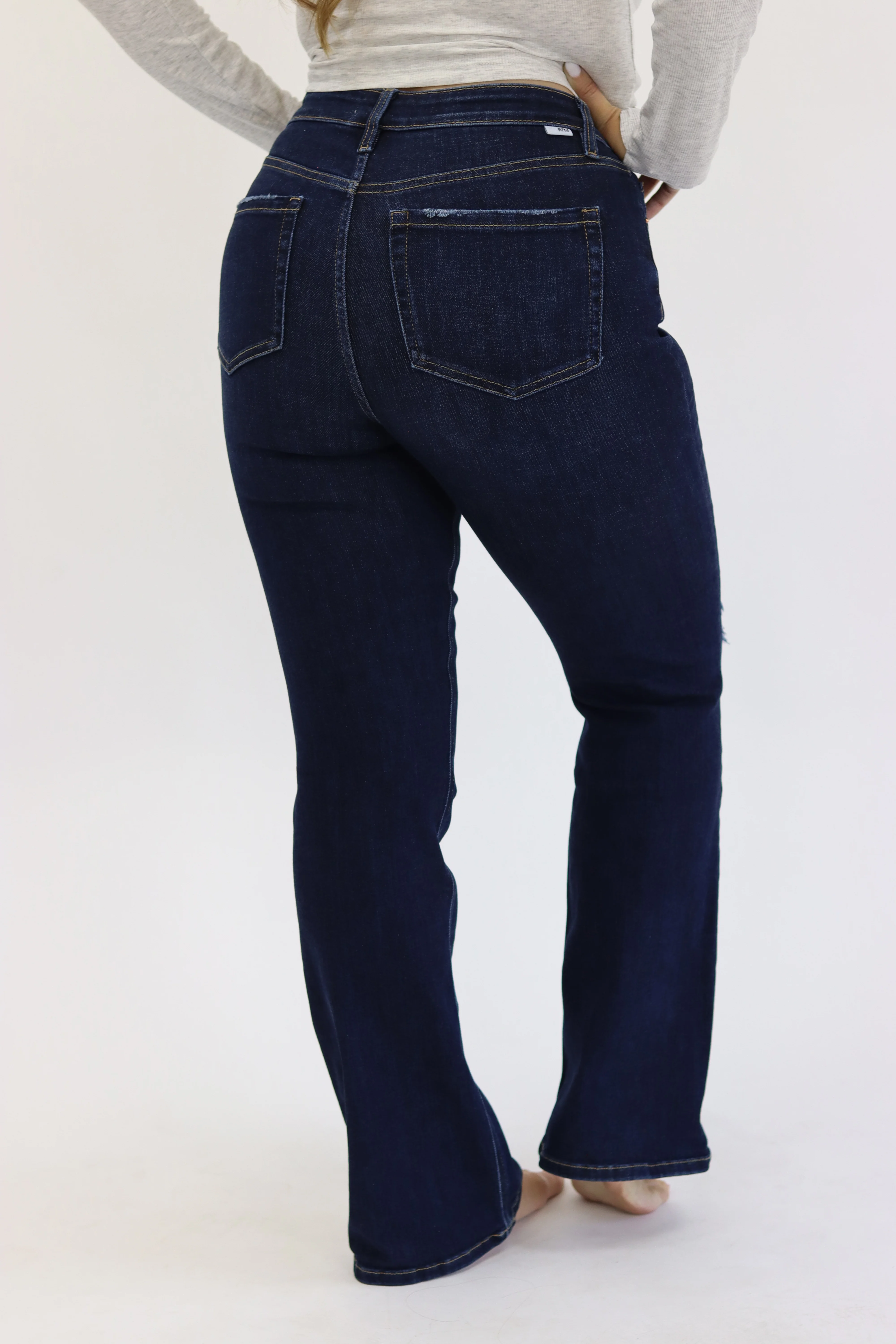 Bootcut Jeans - Dark Distressed - Image 6