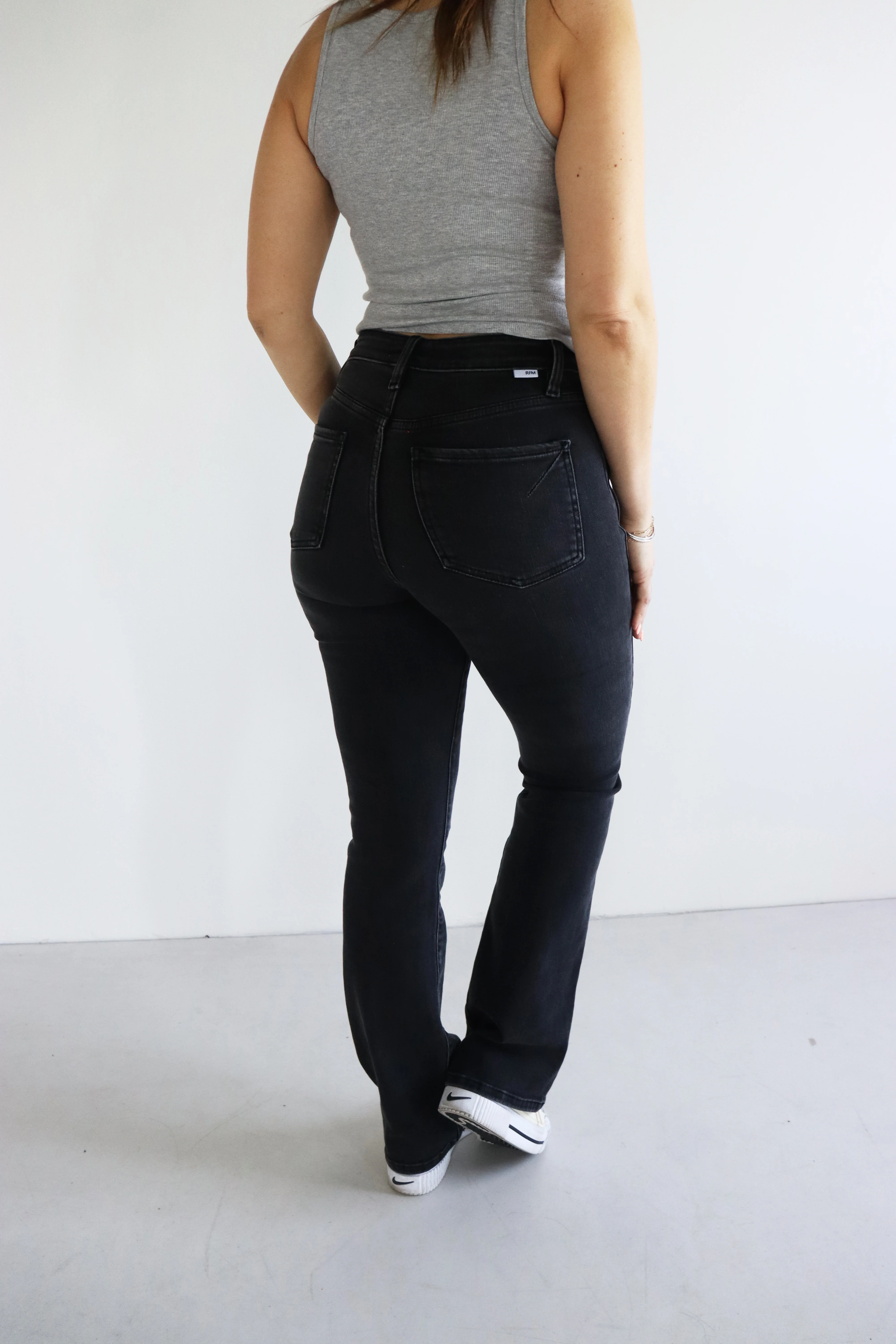 Bootcut Jeans - Black Slimming Seam - Image 3