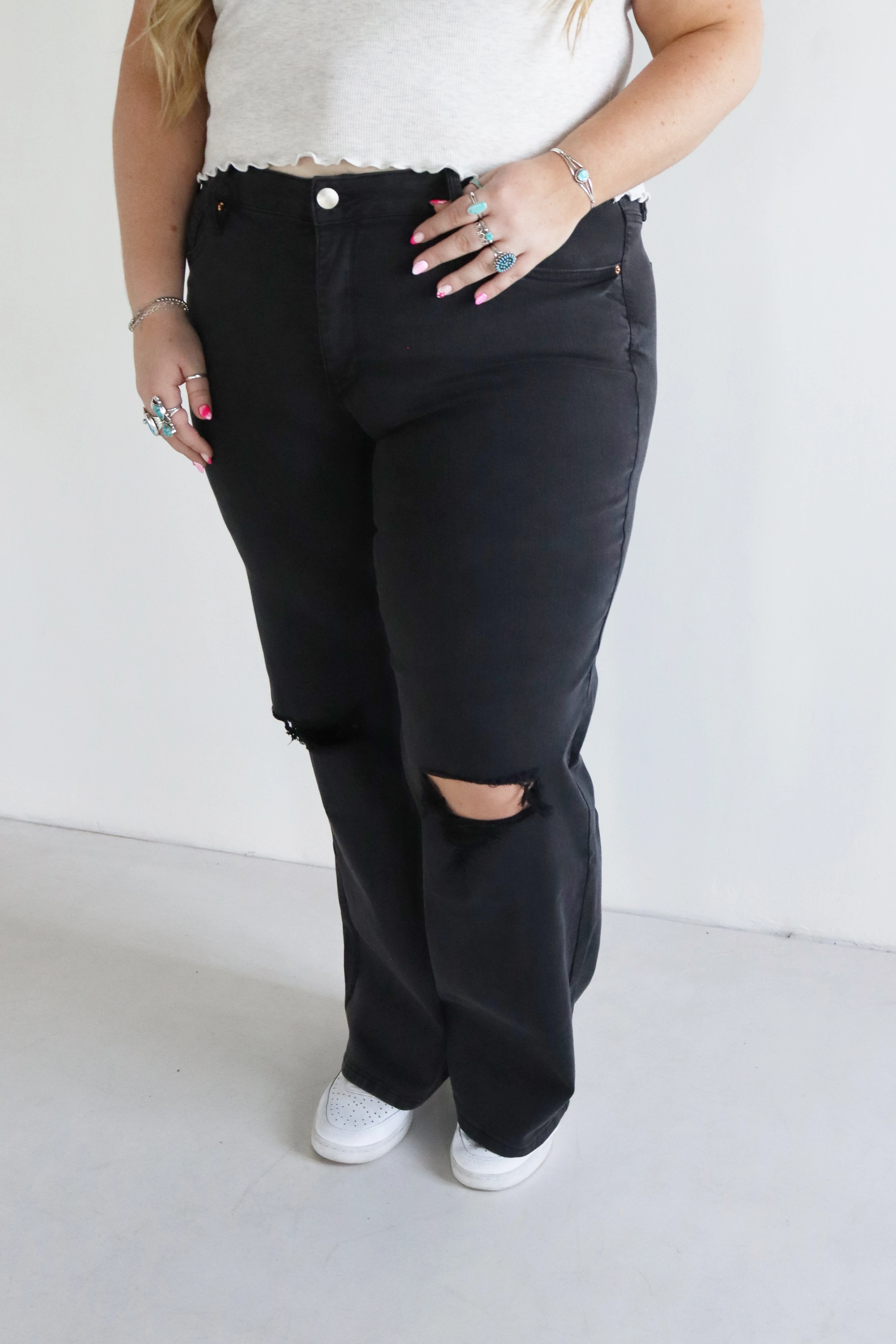 Tummy Control Wide Leg Jeans - Image 3