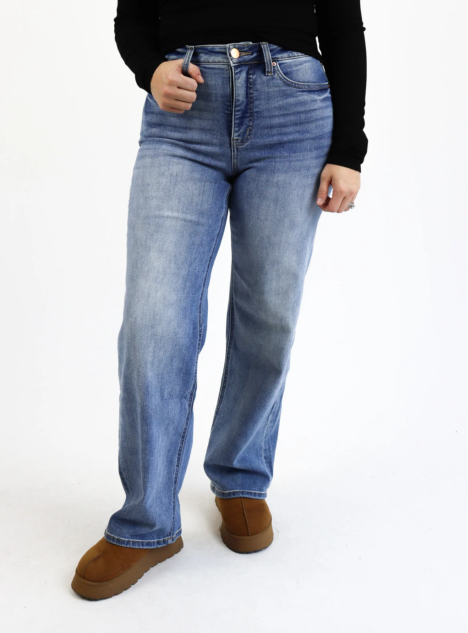 Tummy Control Wide Leg Jeans by RFM - Final Sale - Image 3