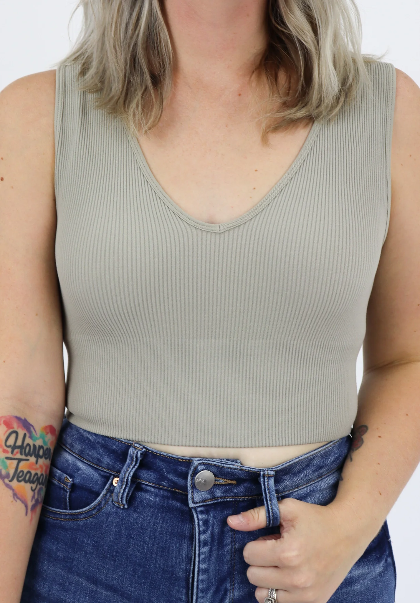 The Essential Crop | V Neck Top Bralette - Final Sale - Image 5