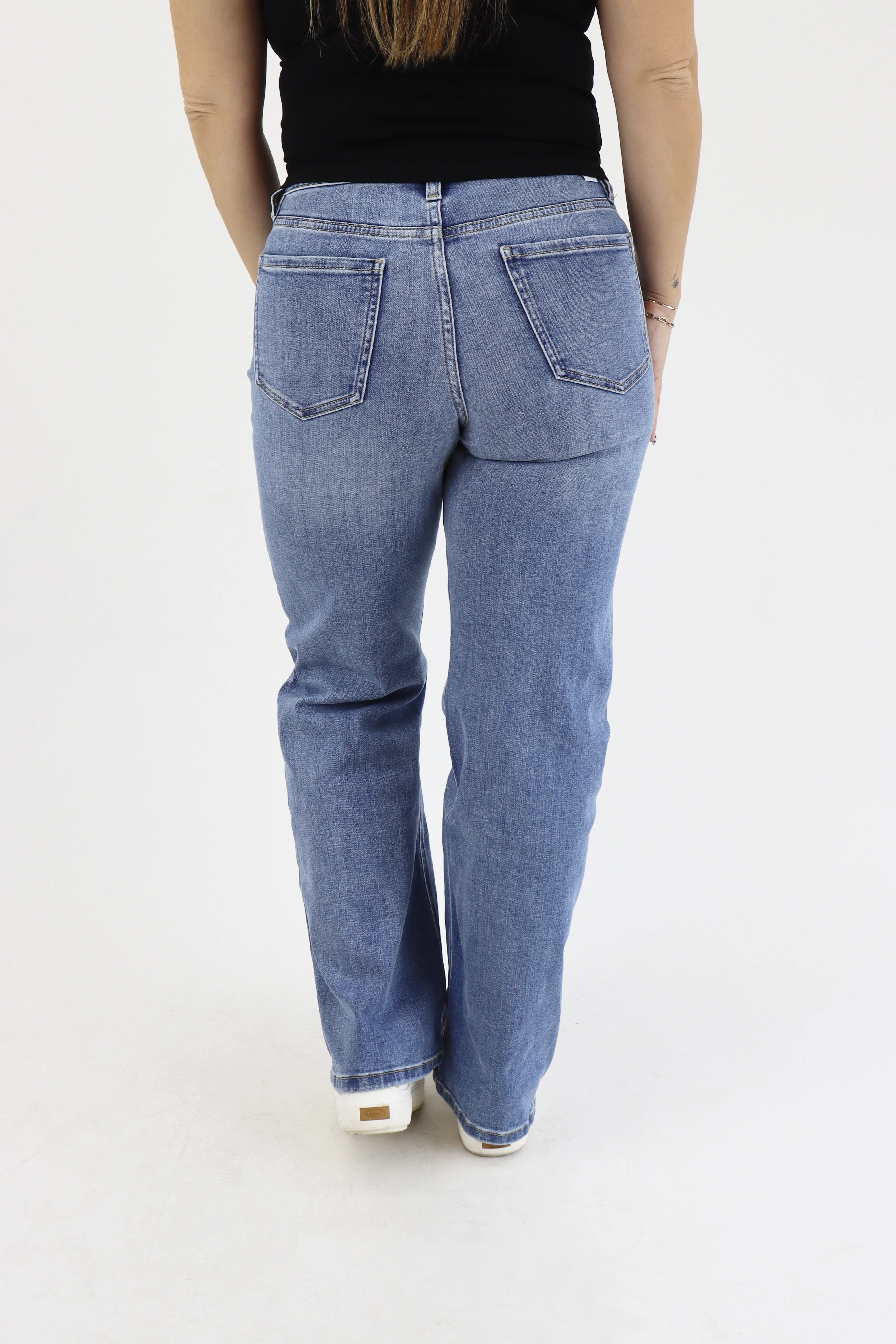 Wide Leg Jeans - Medium Distressed - Image 3