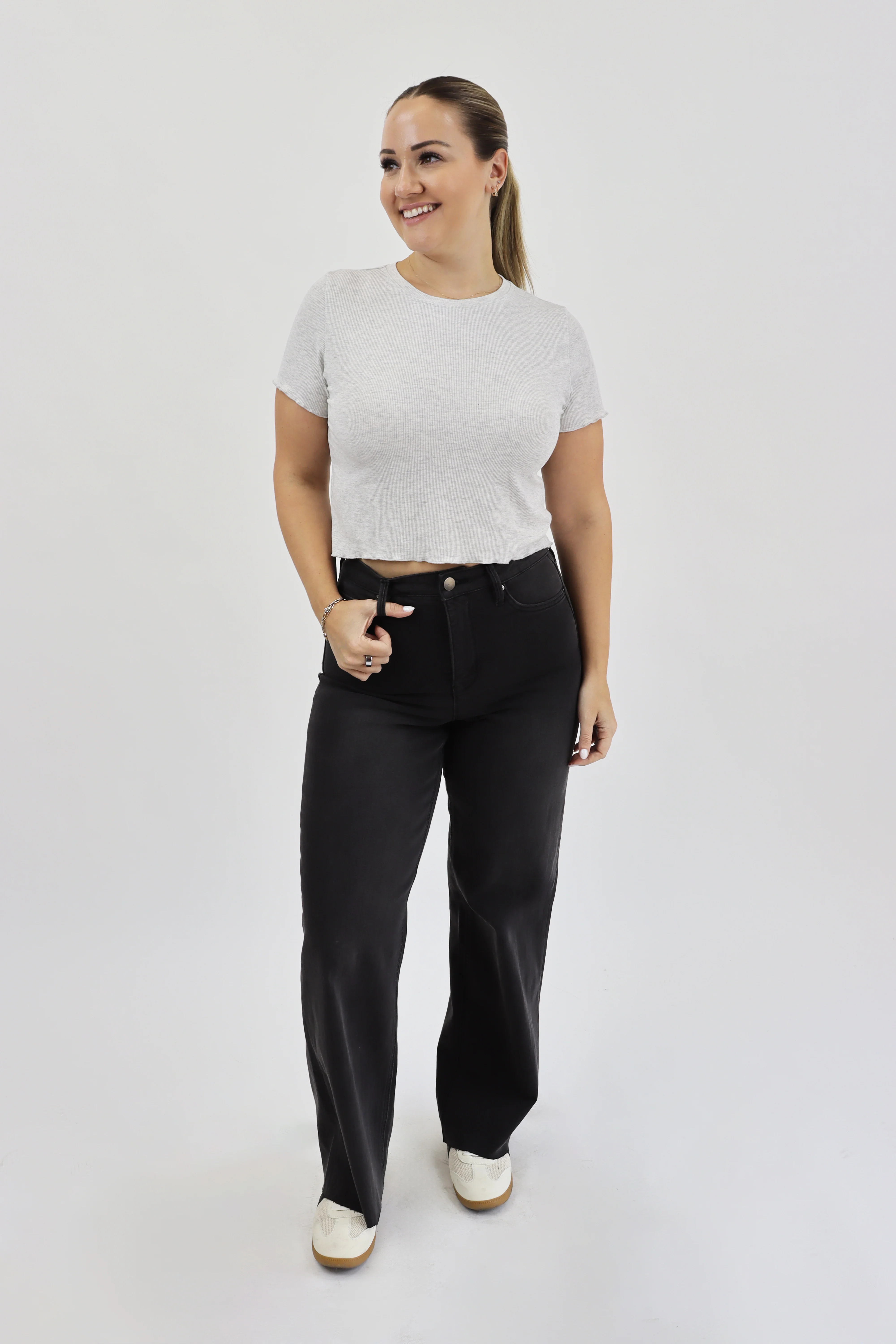 Wide Leg Jeans - Vintage Black - Cut to Length - Image 4